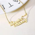 Little Heart Couple Name Necklace