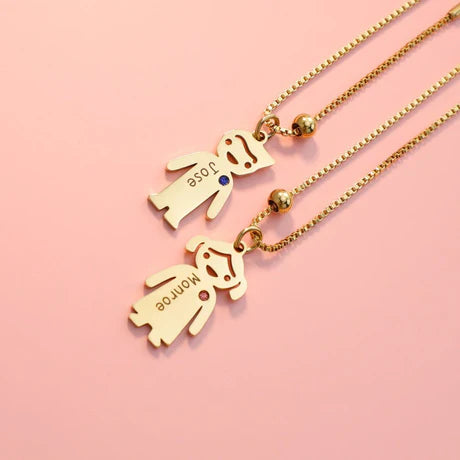 Personalized Boy Girl Engraved Charm Name Necklace