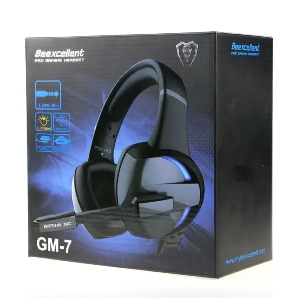 Beexcellent GM-7 Gaming Headset With Mic For PC,PS4, Xbox One Over-Ear Headphones With RGB Lights