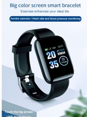 D13 Smart Watch 116 Plus Bluetooth Mobile Watch 100% Original Updated Version Fitness Tracker Waterproof Touch Screen Watch Smart Bracelet Sports Watch for Android Heart Rate Blood Pressure Monitor Smart Band