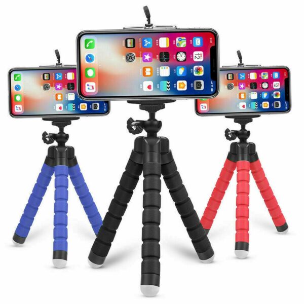 Flexible Tripod Mini Universal Octopus Leg Style Portable and Adjustable Tripod Stand with Clip Bracket Mount Holder for Mobile Phone, Cellphone, Smartphone, Digital Camera