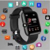 D13 Smart Watch 116 Plus Bluetooth Mobile Watch 100% Original Updated Version Fitness Tracker Waterproof Touch Screen Watch Smart Bracelet Sports Watch for Android Heart Rate Blood Pressure Monitor Smart Band