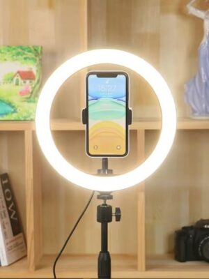 26cm Ring Light With Phone Holder & 3 Shades Of Colour For Videos Photography Studio & Lightining