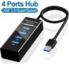 USB 3.0 Hub 4 Ports High Speed usb 3.0 port Hub Splitter Fast Data Transfer USB Hub Extender Extension Connector Compatible Windows PC / Mac / Surface Pro / Laptop / Printer / Mobile HDD / LED Light USB HUB