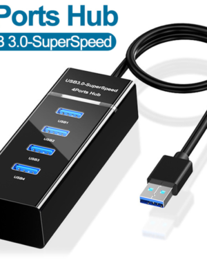 USB 3.0 Hub 4 Ports High Speed usb 3.0 port Hub Splitter Fast Data Transfer USB Hub Extender Extension Connector Compatible Windows PC / Mac / Surface Pro / Laptop / Printer / Mobile HDD / LED Light USB HUB