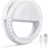 Mobile Selfie Ring Light – Portable Mini Selfie LED Lamp Ring Light for Mobile Phones – Rechargeable Ring Light with Charging Cable For Tik Tok and Photography - Brightness Adjustment Selfie Light With LED Camera Photography Flash Light for Smart phones